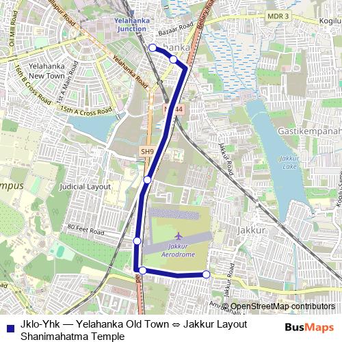 Jklo-Yhk bus Line Map