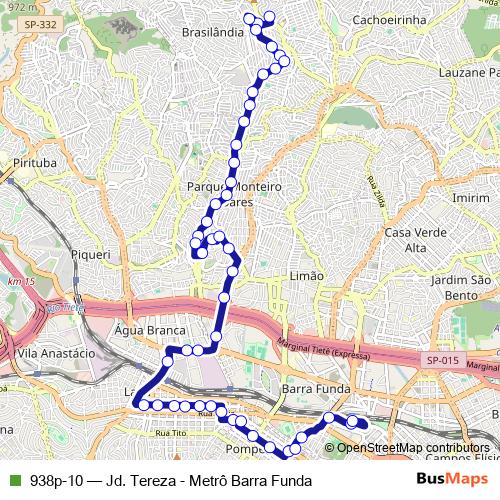 938p-10 bus Line Map