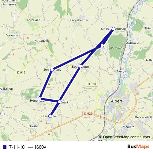 7-11-101 bus Line Map