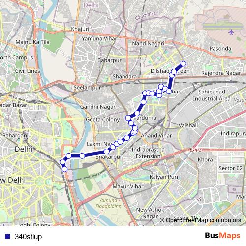 340stlup bus Line Map
