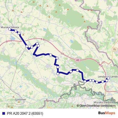 PR A20 2047 2 (63551) bus Line Map