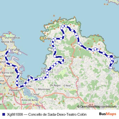 Xg881008 bus Line Map