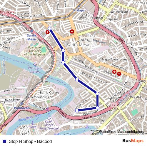Stop N Shop - Bacood bus Line Map