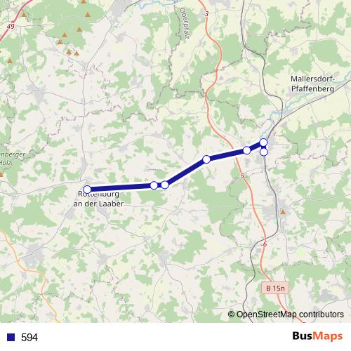 594 bus Line Map