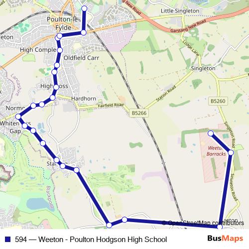 594 bus Line Map