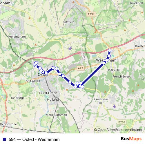 594 bus Line Map