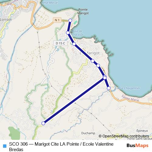 SCO 306 bus Line Map