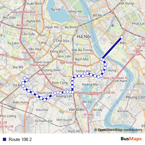 Route 106 2 bus Line Map