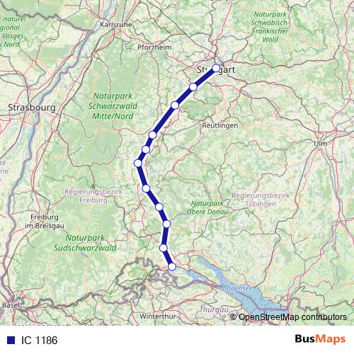 IC 1186 rail Line Map