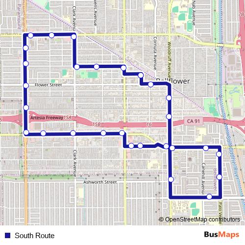 South Route bus Line Map