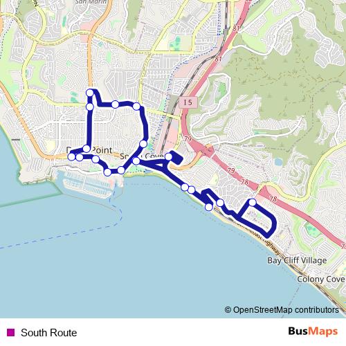 South Route bus Line Map
