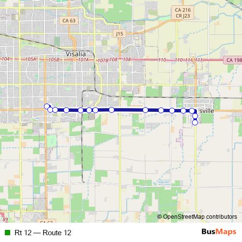 Rt 12 bus Line Map
