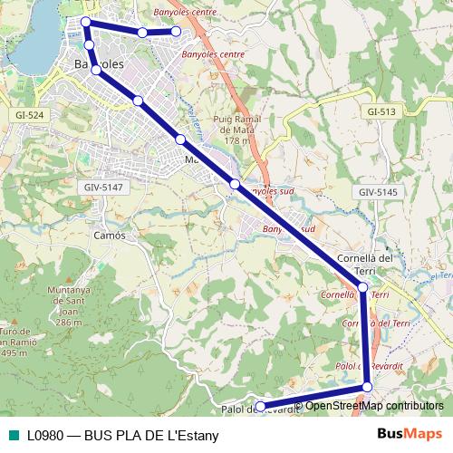 L0980 bus Line Map