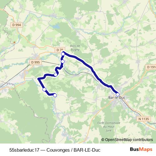 55sbarleduc17 bus Line Map