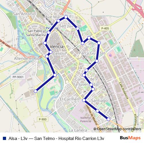 Alsa - L3v bus Line Map