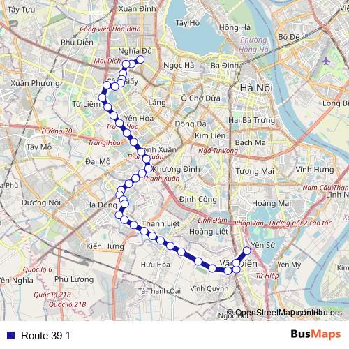 Route 39 1 bus Line Map