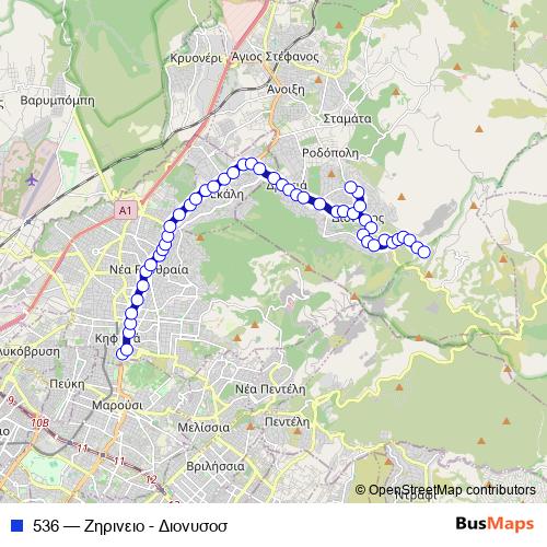 536 bus Line Map