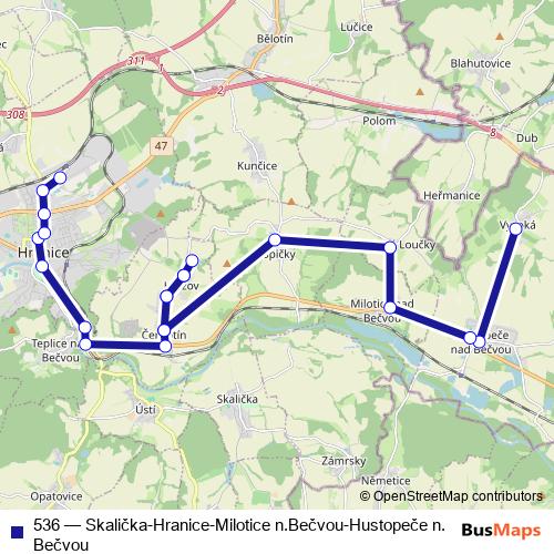 536 bus Line Map