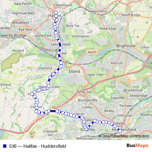 536 bus Line Map