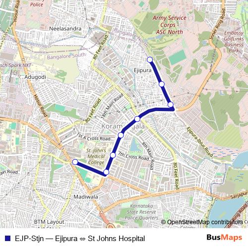 EJP-Stjn bus Line Map