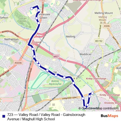 723 bus Line Map