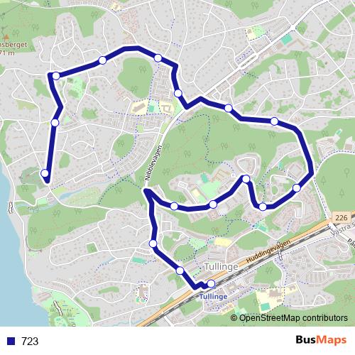 723 bus Line Map