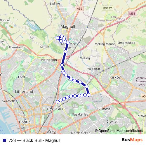 723 bus Line Map