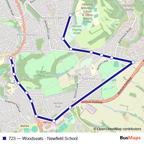 723 bus Line Map