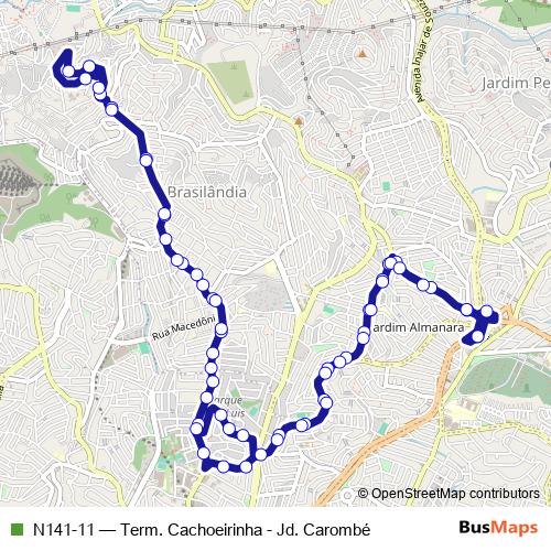 N141-11 bus Line Map