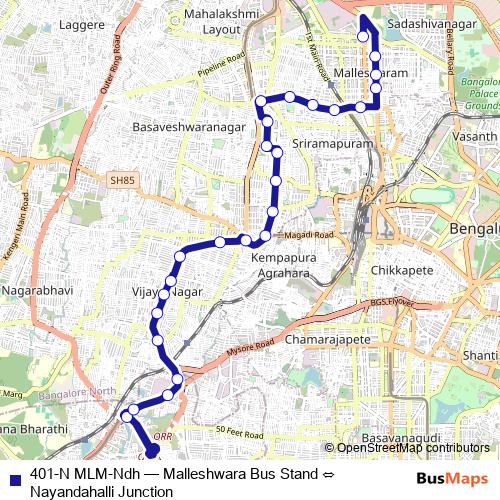 401-N MLM-Ndh bus Line Map