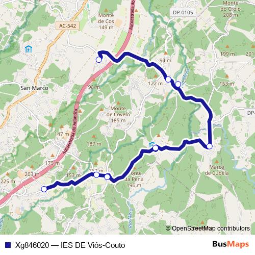 Xg846020 bus Line Map