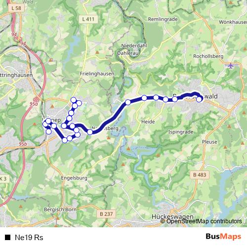 Ne19 Rs bus Line Map