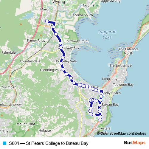 S804 bus Line Map