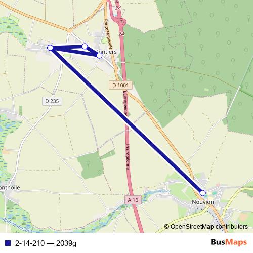 2-14-210 bus Line Map