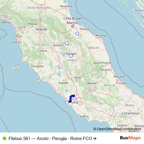 Flixbus 561 bus Line Map