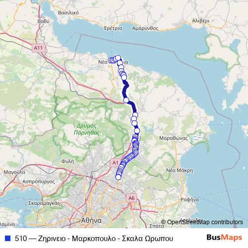 510 bus Line Map