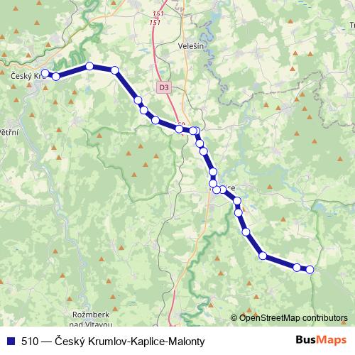 510 bus Line Map