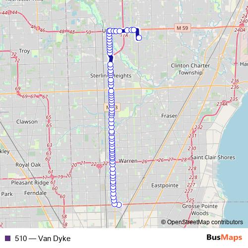 510 bus Line Map