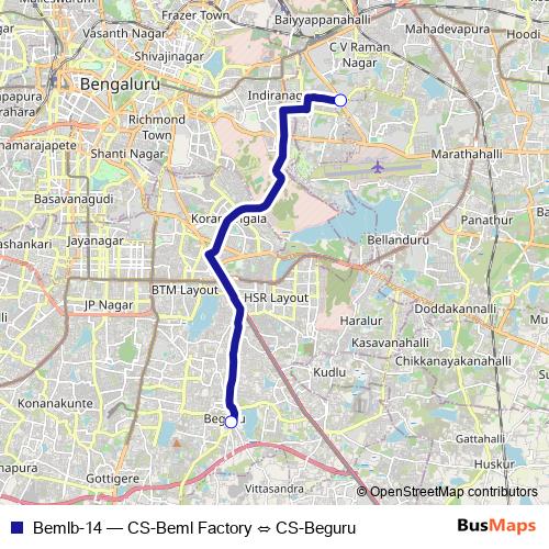 Bemlb-14 bus Line Map