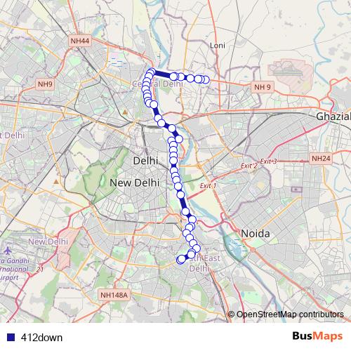 412down bus Line Map