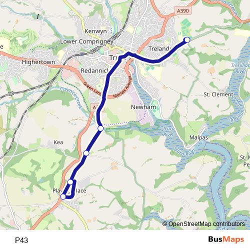 P43 bus Line Map