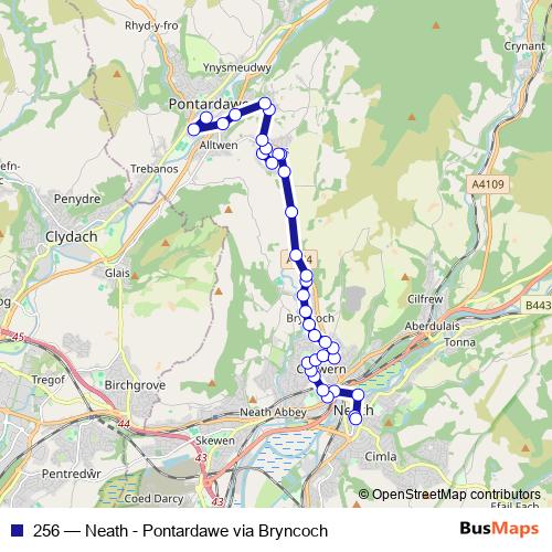 256 bus Line Map