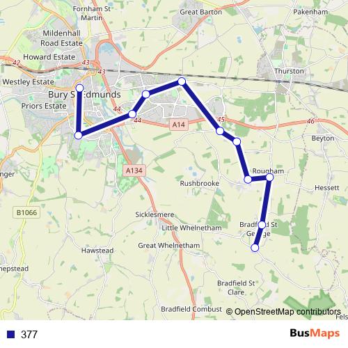 377 bus Line Map