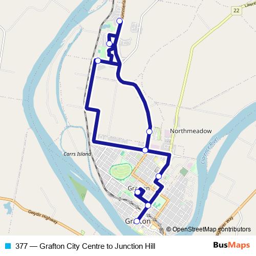 377 bus Line Map