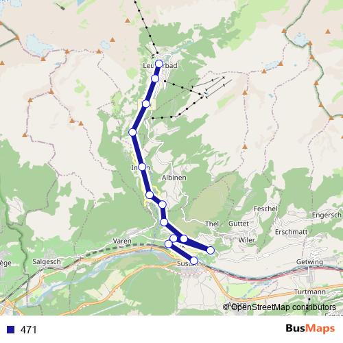 471 bus Line Map