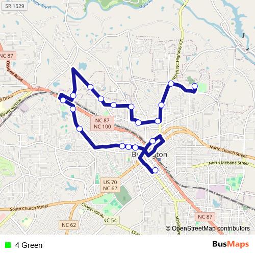 4 Green bus Line Map