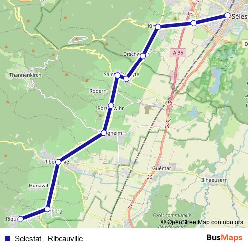 Selestat - Ribeauville bus Line Map