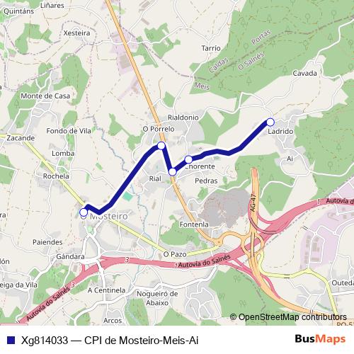 Xg814033 bus Line Map