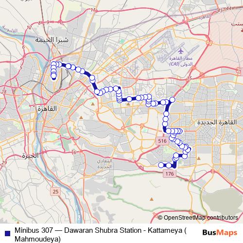Minibus 307 bus Line Map