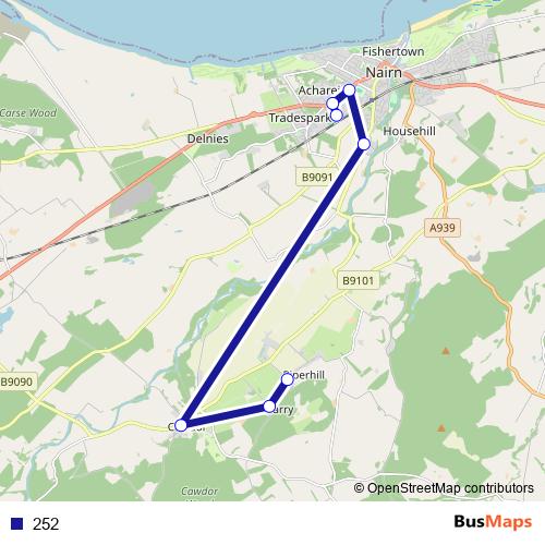 252 bus Line Map